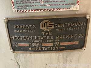 Centerslung/Centrífuga de Cesta Western States Machine Company G-16.  48 Polegadas