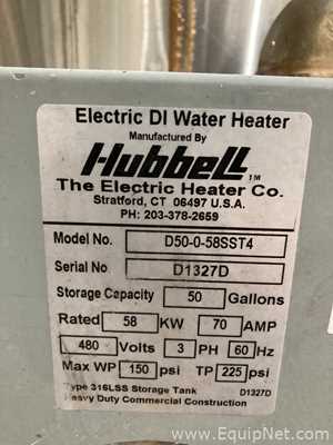 Hubbell Inc D50-0-58SST4 Electric DI Water Heater