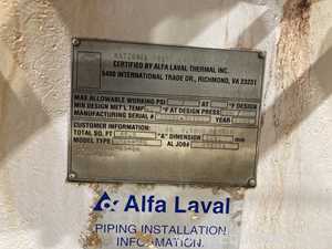 66.3 Sq. Ft. Alpha Laval Stainless Steel Plate and Frame Heat Exchanger  E-1536