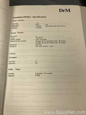 Filtro de Presión Acero inoxidable DrM, Dr. Muller AG, Switzerland Fundabac R-020-48-1650/T130Z