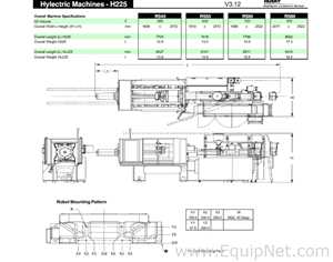 Husky H225 RS65|55 Injection Molding Machine  Clamping force 225 Tons
