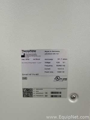 Centrífuga para laboratorio Thermo Fisher Scientific Sorvall X4F Pro-MD
