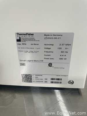 Lot of 2 Thermo Fisher Scientific Sorvall Legend Micro 21R Refrigerated Centrifuge