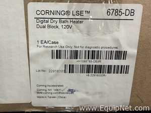 Lot of 3 Unused Corning Digital Dual Block Dry Bath Heaters With Heat Blocks