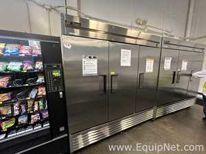 Lot of 2 True Manufacturing Co., Inc. T-72 Three-Door Reach In Refrigerators and Vending Machine