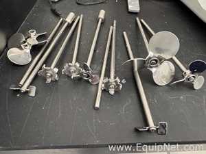 Lot of Caframo Miscellaneous Stainless Steel Overhead Mixer Shafts and Impeller Heads