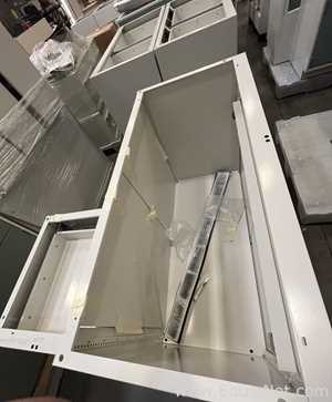 Lot of Lab Storage Counters and Cabinets, Agave and Light Neutral Colors