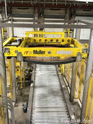 Alvey Model 881 Palletizer and ITW Muller F239 Octopus Pallet Wrapper Line