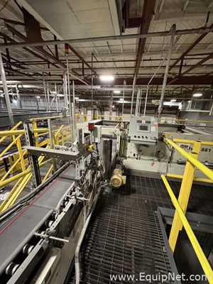 Alvey Model 881 Palletizer and ITW Muller F239 Octopus Pallet Wrapper Line