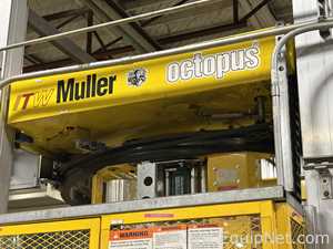 Alvey Model 881 Palletizer and ITW Muller F239 Octopus Pallet Wrapper Line