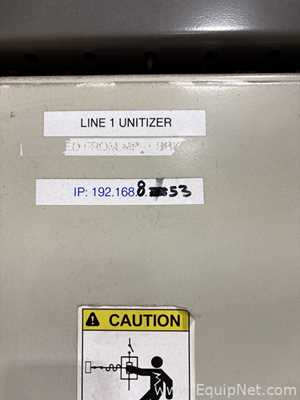 Alvey Model 881 Palletizer and ITW Muller F239 Octopus Pallet Wrapper Line