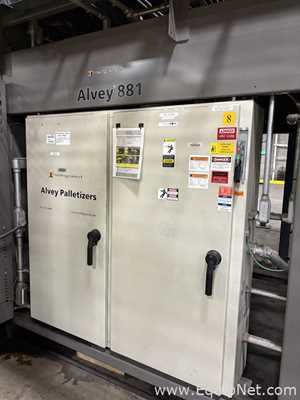 Alvey Model 881 Palletizer and ITW Muller F239 Octopus Pallet Wrapper Line