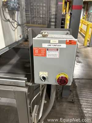 Alvey Model 881 Palletizer and ITW Muller F239 Octopus Pallet Wrapper Line