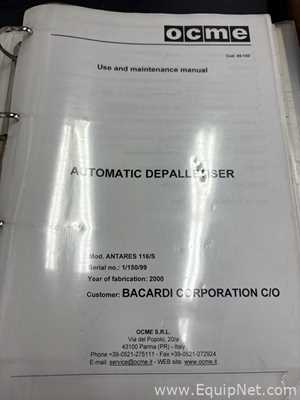 OCME Antares 116.S Automatic Depalletizer