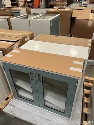 Lot of Lab Storage Counters and Cabinets, Agave and Light Neutral Colors