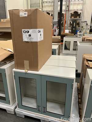 Lot of Lab Storage Counters and Cabinets, Agave and Light Neutral Colors