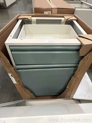 Lot of Lab Storage Cabinets, Agave and Light Neutral Colors