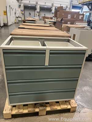 Lot of Lab Storage Counters and Cabinets, Agave and Light Neutral Colors