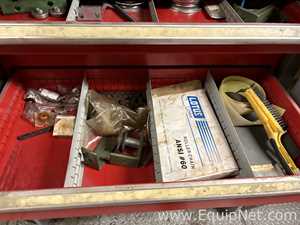 Two Cabinets With Miscelleaneous Repair Parts, One Justrite Flamable Cabinet