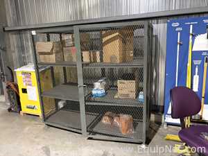 Four Cabinets With Miscelleaneous Repair Parts Including One Justrite Flamable Cabinet