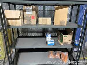 Four Cabinets With Miscelleaneous Repair Parts Including One Justrite Flamable Cabinet