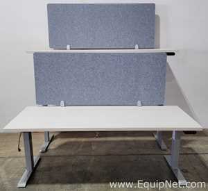 Lot of 2 Haworth Co HAT2-HI-L-XX Electrical Height Adjustable Single Motor Tables