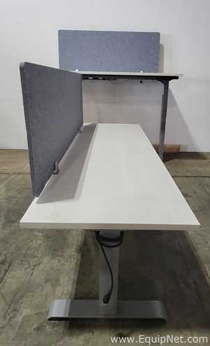 Lot of 2 Haworth Co HAT2-HI-L-XX Electrical Height Adjustable Single Motor Tables