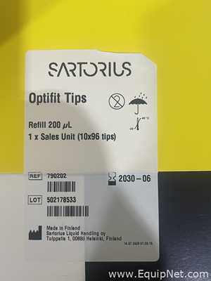 lote de   Consumível Sartorius Optifit Tips
