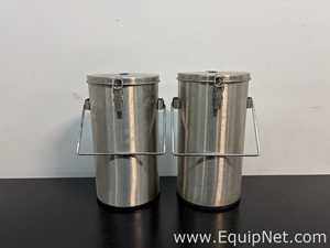 Lot of 2 Thermo Scientific ThermoFlask 2124 4.5-Liter Benchtop Liquid Nitrogen Container
