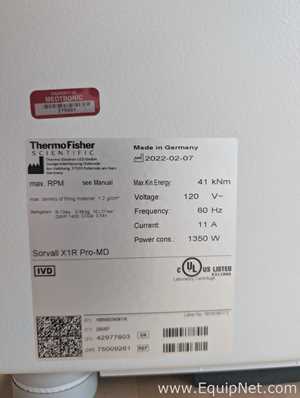 Centrífuga para laboratorio Thermo Fisher Scientific Sorvall X1R PRO-MD