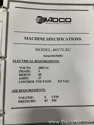 Encartonadora Verticales ADCO Manufacturing 6V-75-EC