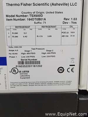 Thermo Scientific TSX600D TSX Series Ultra Low Freezer With V-drive