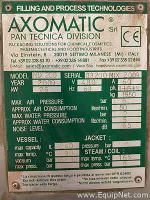 Marchesini Axomatic Mix-200 Vacuum Mixer - Homogenizer