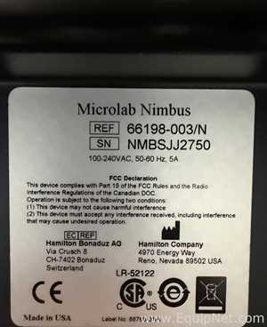 Manipulador de Líquidos Hamilton Microlab Nimbus