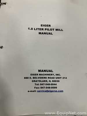 Eiger Machinery M1000 Mini Mill Laboratory Bead Mill