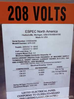 Espec EPX-3HF Environmental Test Chamber