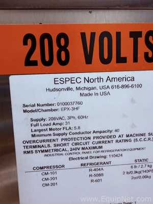 Espec EPX-3HF Environmental Test Chamber