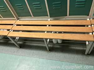 Lot of 2 4-Door Metal Wardrobe Lockers With Metal Stands