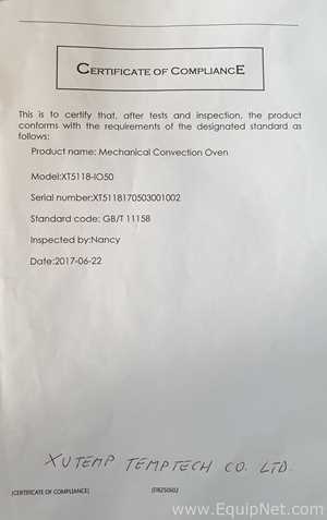 Xtemp XT5118-IO50 Oven
