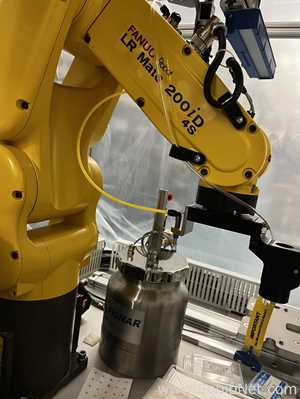 Brazo de Robot de Seis Ejes marca Fanuc LR Mate 200iD 4S con Controlador marca Fanuc R-30iB MatePlus