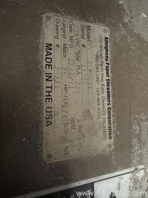 Allegheny Paper Shredders Corporation 30-500c Shredder