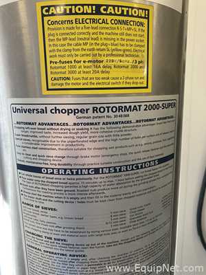 Trituradora de Alimentos Hommel Maschine und Apparatebau Rotormat 2000 Super
