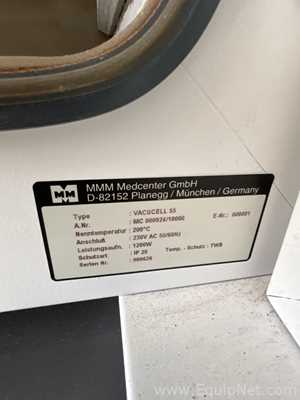 MMM Medcenter VACUCELL 55 Laboratory Vacuum Oven