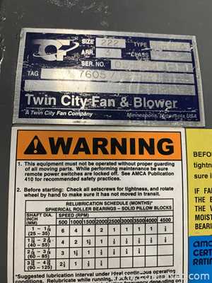 Sopladora Twin City Fan and Blower BAF-DW