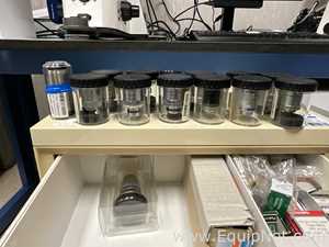 Lot of Various Carl Zeiss Microscope Objectives and Accessories plus Minolta X300s SLR Camera