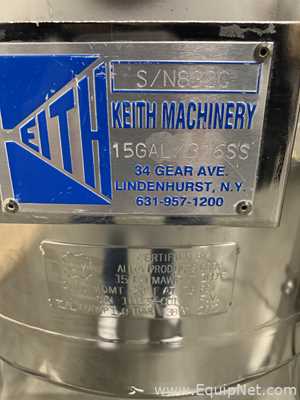 Tanque Keith Machinery Requisitos de aire 15 GALS.  15 Galones
