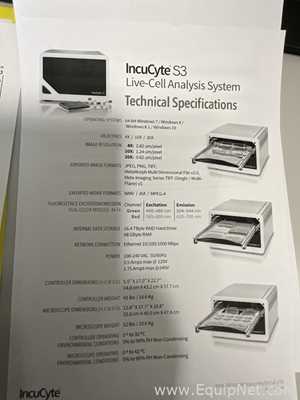 Essen BioScience IncuCyte S3 Blood Cell Analyzer with IncuStore S in HERAcell Incubator