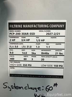Enfriador Filtrine PCP-200-30AR-SSD
