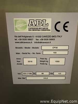 ABL Costruzioni Meccaniche OP30 Automatic Fruit Corer and Peeler