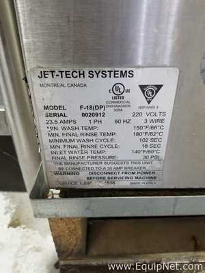 Jet-Tech Systems F-18 DP Dishwasher